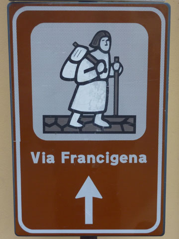 cartello della via  Francigena